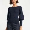 Eva Wool Boat Neck Jumper - Navy 2 Eva Wool Boat Neck Jumper - Navy -Cefinn Clothing Store AU21 K29 EVA NAVY LS 6634