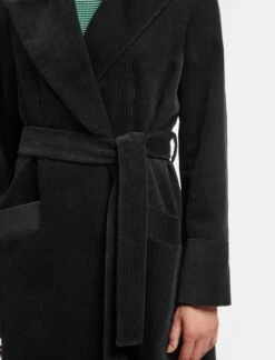 Roxanne Corduroy Coat - Black -Cefinn Clothing Store AU23 C10 ROXANNE BLACK LS 15902
