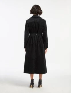 Roxanne Corduroy Coat - Black -Cefinn Clothing Store AU23 C10 ROXANNE BLACK LS 15911