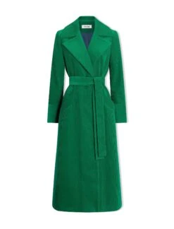 Roxanne Corduroy Coat - Emerald Green -Cefinn Clothing Store AU23 C10 ROXANNE EMERALDGREEN CO