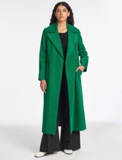 Roxanne Corduroy Coat - Emerald Green -Cefinn Clothing Store AU23 C10 ROXANNE EMERALDGREEN LS 919
