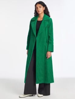 Roxanne Corduroy Coat - Emerald Green -Cefinn Clothing Store AU23 C10 ROXANNE EMERALDGREEN LS 939