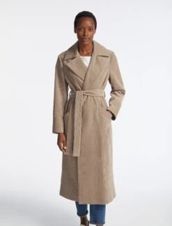 Roxanne Corduroy Coat - Taupe -Cefinn Clothing Store AU23 C10 ROXANNE TAUPE LS 3690
