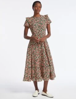 Sawyer Cotton Maxi Dress - Pink Blossom Print