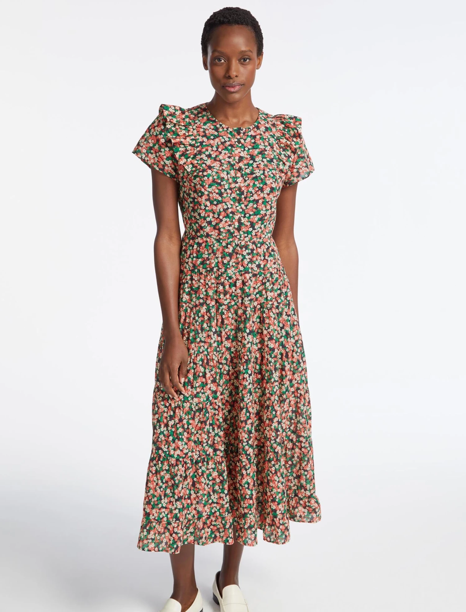 Sawyer Cotton Maxi Dress - Pink Blossom Print 7 Sawyer Cotton Maxi Dress - Pink Blossom Print - Image 5
