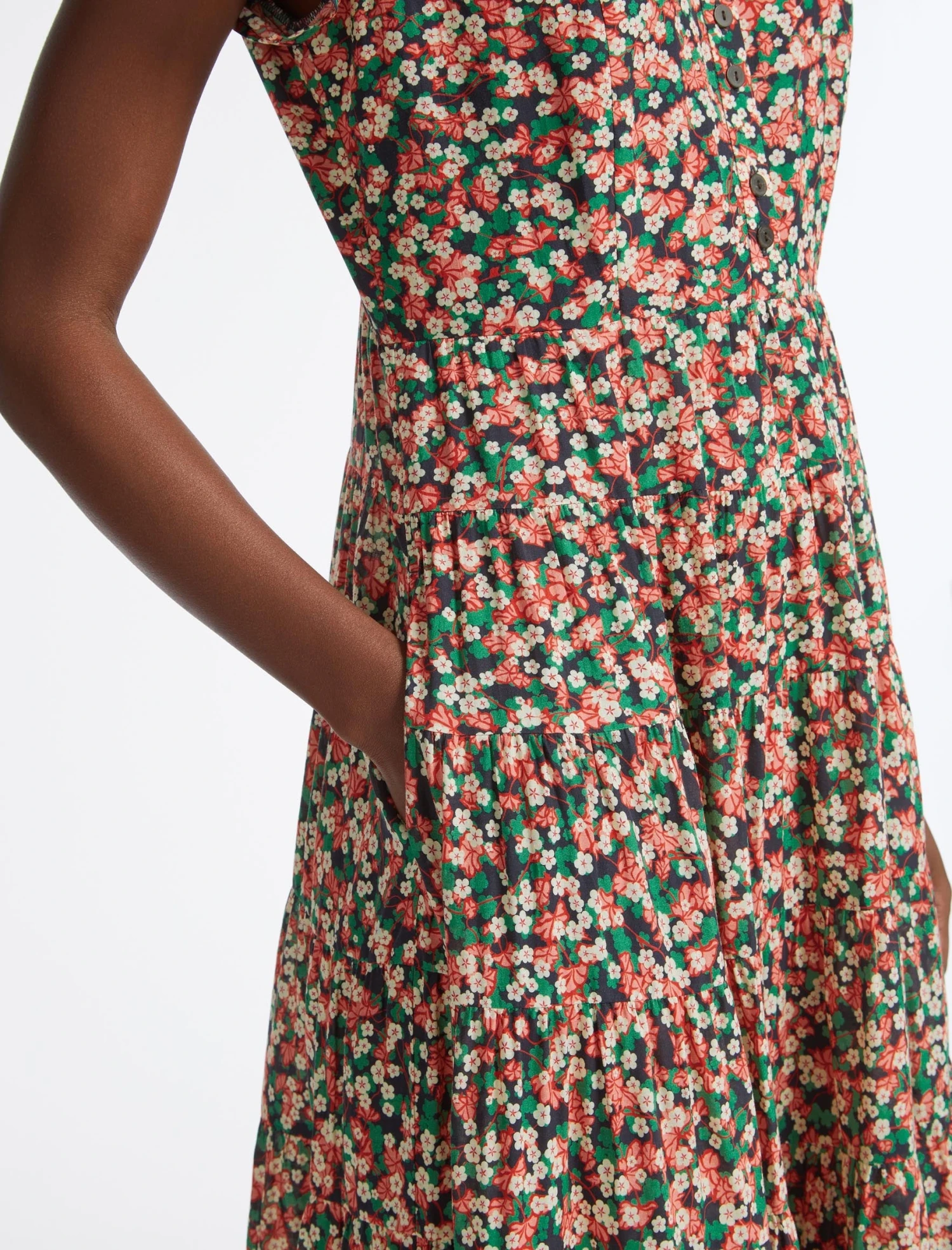 Sawyer Cotton Maxi Dress - Pink Blossom Print 6 Sawyer Cotton Maxi Dress - Pink Blossom Print - Image 4