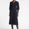 Eva Merino Wool Collared Knit Maxi Dress - Navy 1 Eva Merino Wool Collared Knit Maxi Dress - Navy -Cefinn Clothing Store AU23 D558 EVA NAVY LS 3696