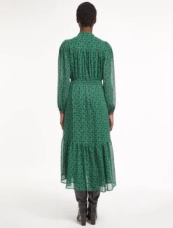 Francesca Midi Dress - Green Rainbow Geo Print -Cefinn Clothing Store AU23 D560 FRANCESCA GREEN RAINBOW PRINT LS LS 1139