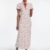 Jacquetta Maxi Dress - White Pink Deco Floral Print -Cefinn Clothing Store AU23 D573 JACQUETTA WHITEDECOFLORALPRINT 1533