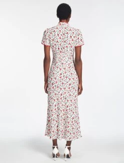 Jacquetta Maxi Dress - White Pink Deco Floral Print -Cefinn Clothing Store AU23 D573 JACQUETTA WHITEDECOFLORALPRINT 1573