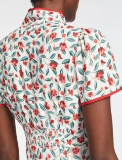 Jacquetta Maxi Dress - White Pink Deco Floral Print -Cefinn Clothing Store AU23 D573 JACQUETTA WHITEDECOFLORALPRINT 1579