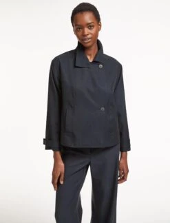 Rory Cotton Twill Jacket - Navy -Cefinn Clothing Store AU23 JK52 RORY NAVY LS 1723