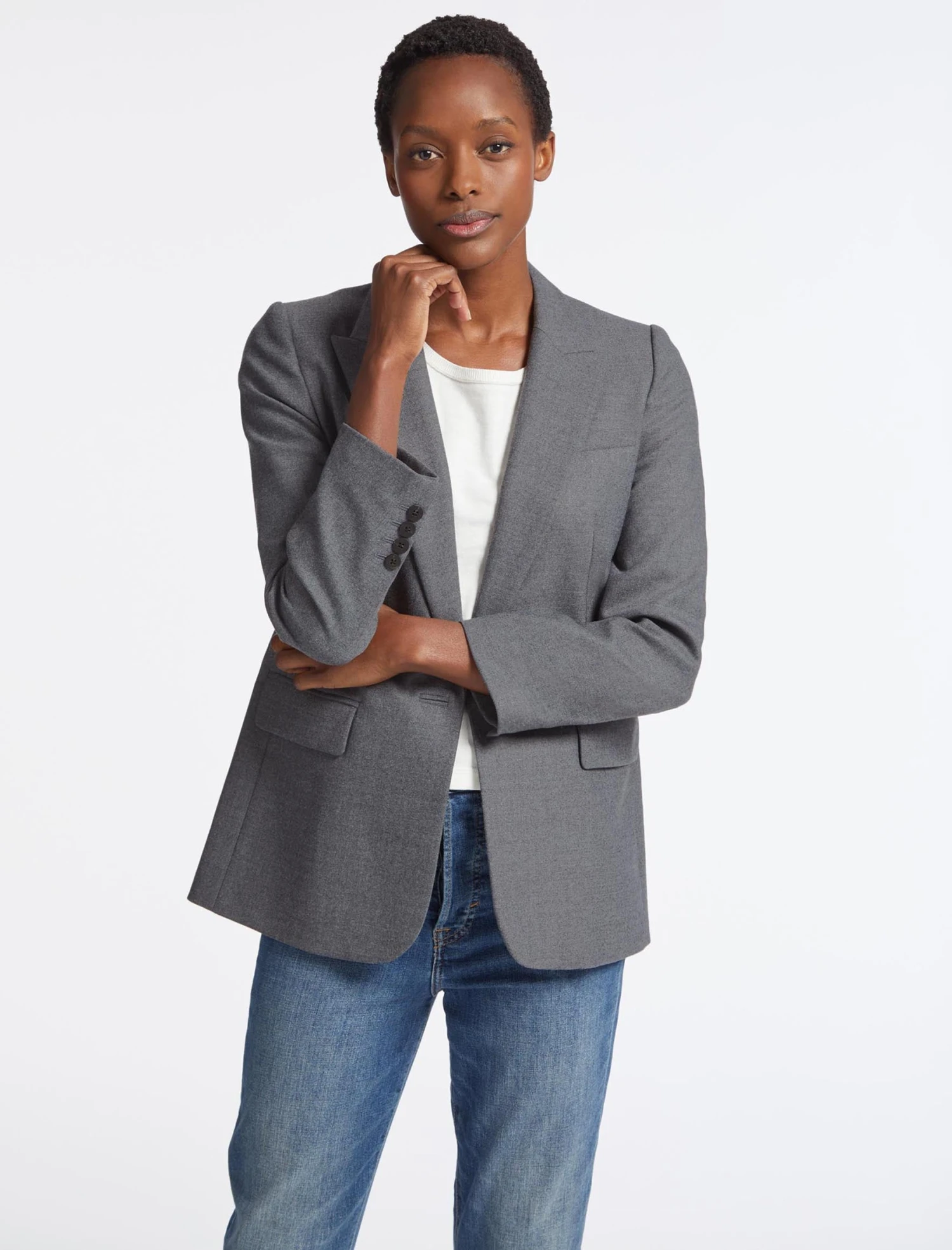Jordan Stretch Wool Blazer - Mid Grey 3 Jordan Stretch Wool Blazer - Mid Grey