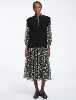 Janice Wool Round Neck Sleeveless Jumper - Black -Cefinn Clothing Store AU23 K129 JANICE BLACK LS0839