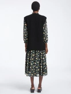 Janice Wool Round Neck Sleeveless Jumper - Black -Cefinn Clothing Store AU23 K129 JANICE BLACK LS0877