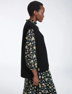 Janice Wool Round Neck Sleeveless Jumper - Black -Cefinn Clothing Store AU23 K129 JANICE BLACK LS0888