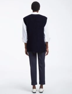 Janice Wool Round Neck Sleeveless Jumper - Navy -Cefinn Clothing Store AU23 K129 JANICE NAVY LS0045