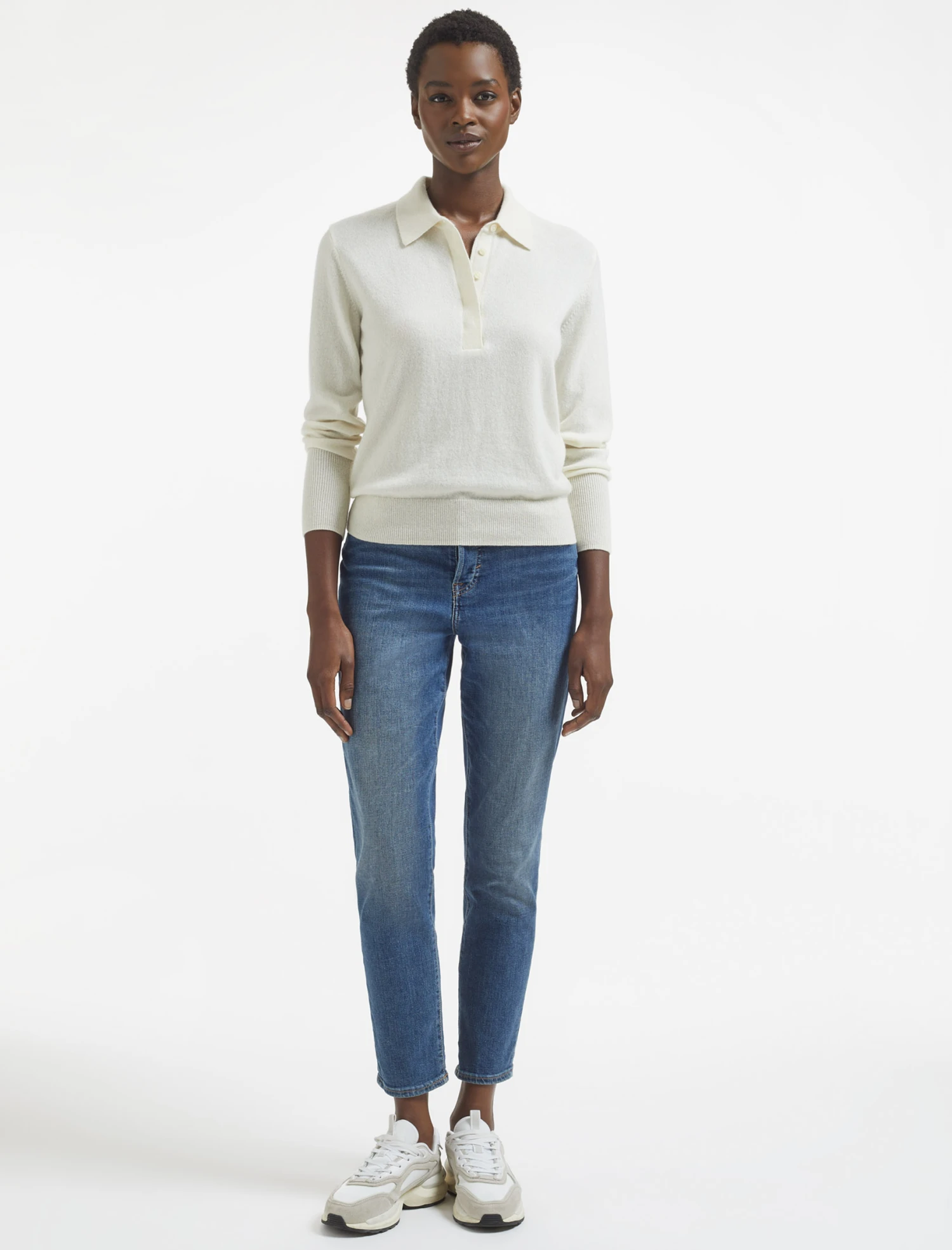 Josie Cashmere Collared Jumper - Cream 6 Josie Cashmere Collared Jumper - Cream - Image 4