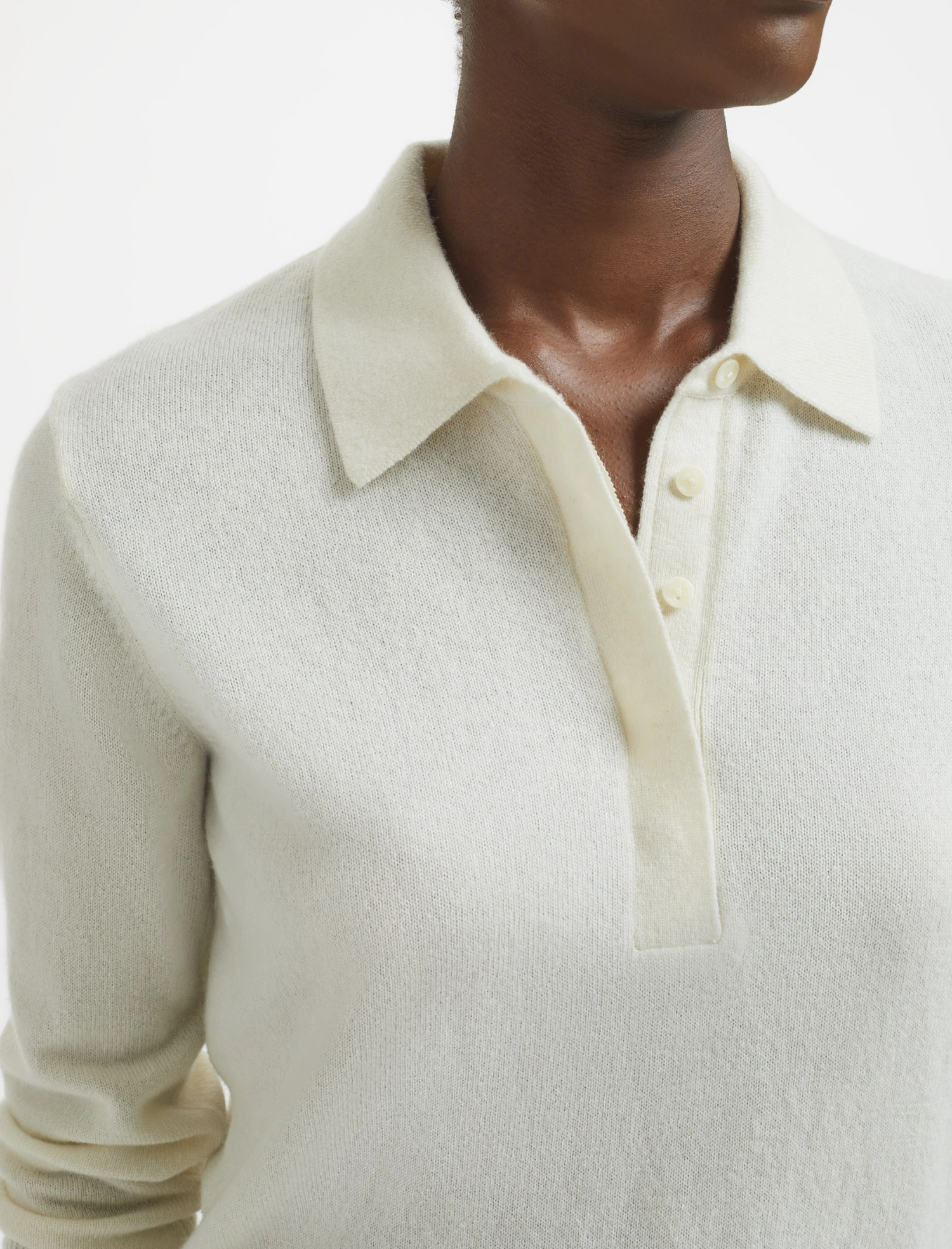Josie Cashmere Collared Jumper - Cream 4 Josie Cashmere Collared Jumper - Cream - Image 2
