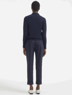 Josie Cashmere Collared Jumper - Navy 14 Josie Cashmere Collared Jumper - Navy -Cefinn Clothing Store AU23 K142 JOSIE NAVY LS 592