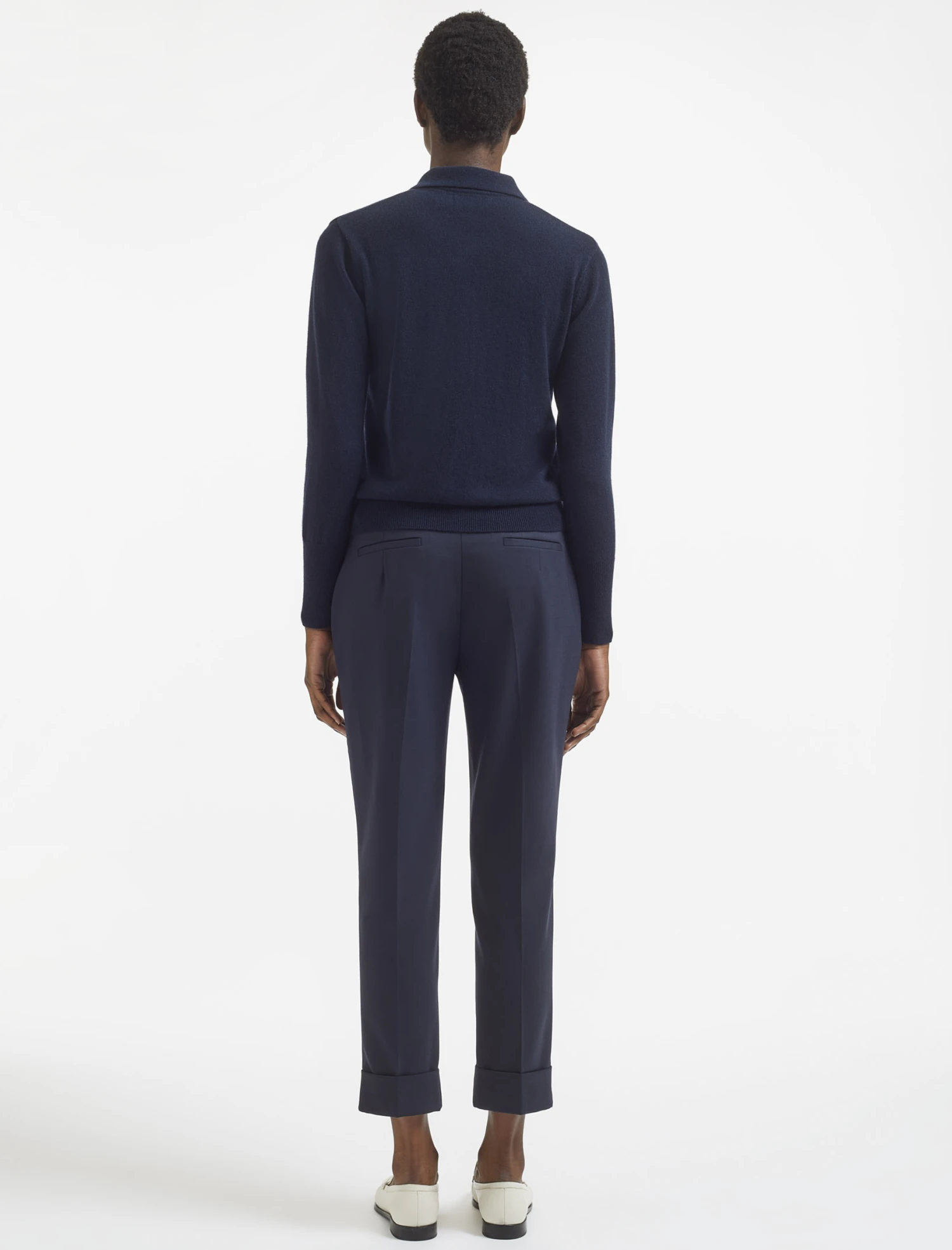 Josie Cashmere Collared Jumper - Navy 8 Josie Cashmere Collared Jumper - Navy - Image 6