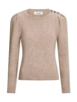 Joss Alpaca Jumper - Taupe -Cefinn Clothing Store AU23 K149 JOSS TAUPE CO