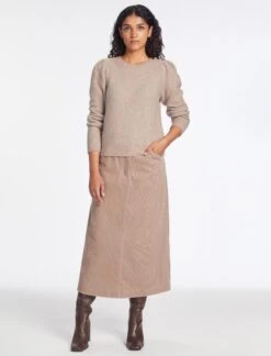 Joss Alpaca Jumper - Taupe -Cefinn Clothing Store AU23 K149 JOSS TAUPE LS 643
