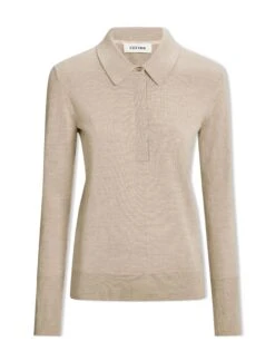 Josie Wool Collared Jumper - Taupe -Cefinn Clothing Store AU23 K24 JOSIE TAUPE CO