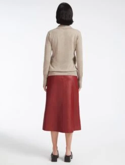 Josie Wool Collared Jumper - Taupe -Cefinn Clothing Store AU23 K24 JOSIE TAUPE LS 12589