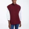 Janice Wool Funnel Neck Sleeveless Jumper - Dark Red -Cefinn Clothing Store AU23 K25 JANICE DARKRED LS0303