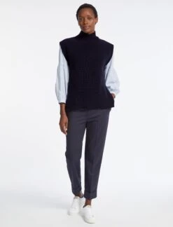 Janice Cashmere Blend Funnel Neck Sleeveless Jumper - Navy 13 Janice Cashmere Blend Funnel Neck Sleeveless Jumper - Navy -Cefinn Clothing Store AU23 K25 JANICE NAVY LS 4256 016e462a 0f20 4311 add2 3bbd2f44bd99