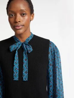 Janie Wool Round Neck Sleeveless Jumper - Black -Cefinn Clothing Store AU23 K57 JANIE BLACK LS 3108 9f51502e 5881 472c a468 11a80bc1d34e