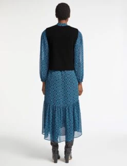 Janie Wool Round Neck Sleeveless Jumper - Black -Cefinn Clothing Store AU23 K57 JANIE BLACK LS 3124