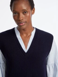 Janice Wool V Neck Sleeveless Jumper - Navy -Cefinn Clothing Store AU23 K58 JANICE NAVY LS 4412 861eea0f 7269 4fbf bb46 aceb778c8705