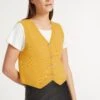Wesley Cashmere Blend V Neck Waistcoat - Yellow -Cefinn Clothing Store AU23 K82 WESLEY YELLOW LS 60132