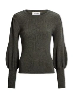 Eva Wool Crew Neck Jumper - Khaki -Cefinn Clothing Store AU23 K88 EVA KHAKI CO