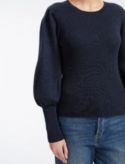 Eva Wool Crew Neck Jumper - Navy 11 Eva Wool Crew Neck Jumper - Navy -Cefinn Clothing Store AU23 K88 EVA NAVY LS 13681