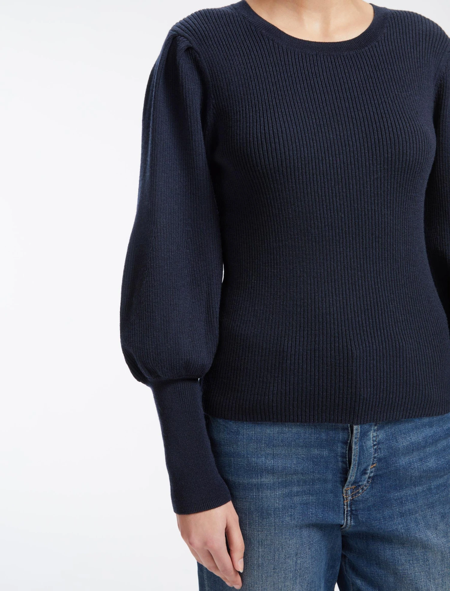 Eva Wool Crew Neck Jumper - Navy 6 Eva Wool Crew Neck Jumper - Navy - Image 4