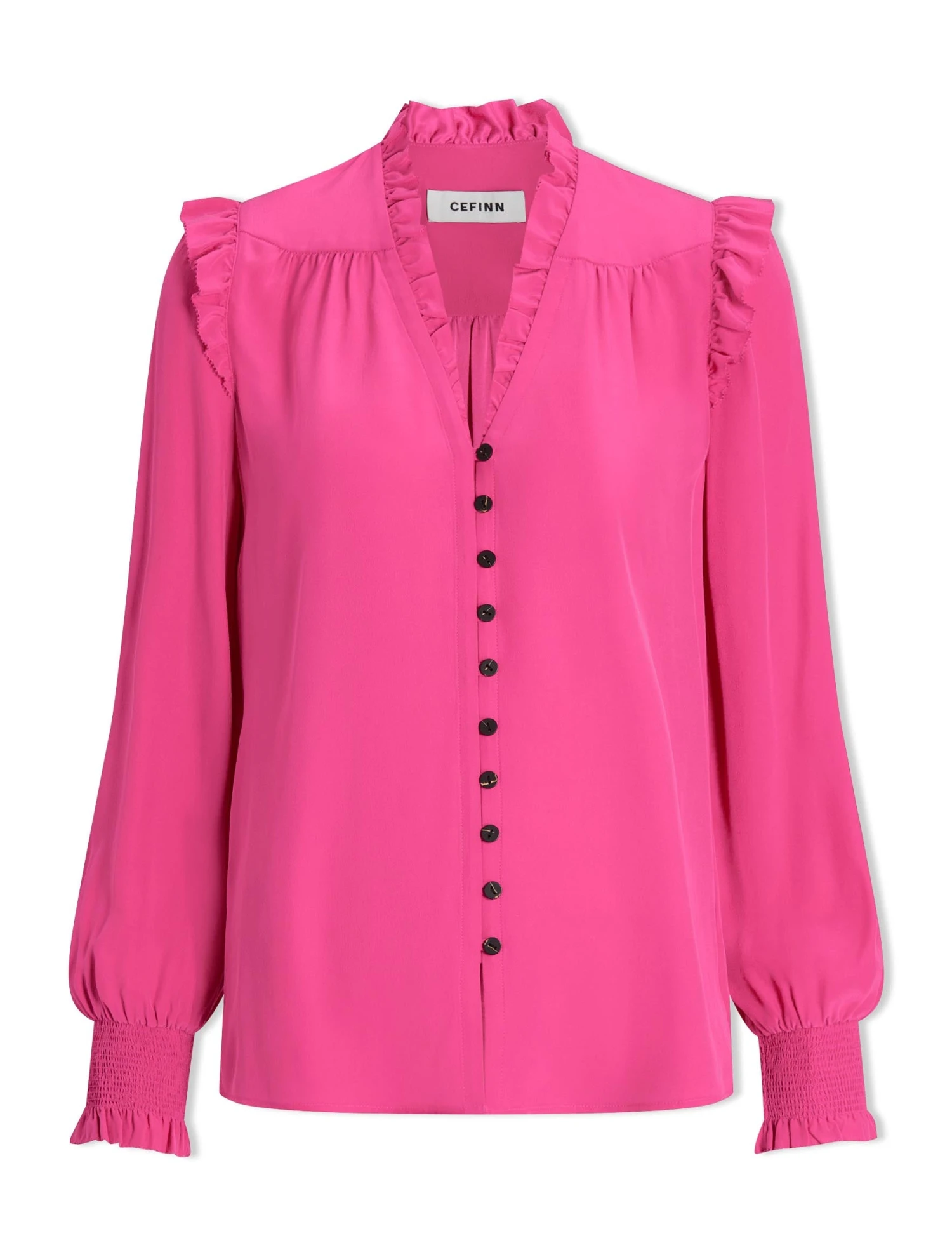 Stella Silk Shirt - Hot Pink 10 Stella Silk Shirt - Hot Pink - Image 8