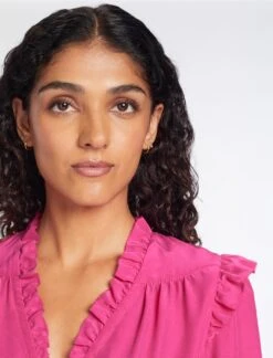 Stella Silk Shirt - Hot Pink 13 Stella Silk Shirt - Hot Pink -Cefinn Clothing Store AU23 S46 STELLA HOTPINK LS 131