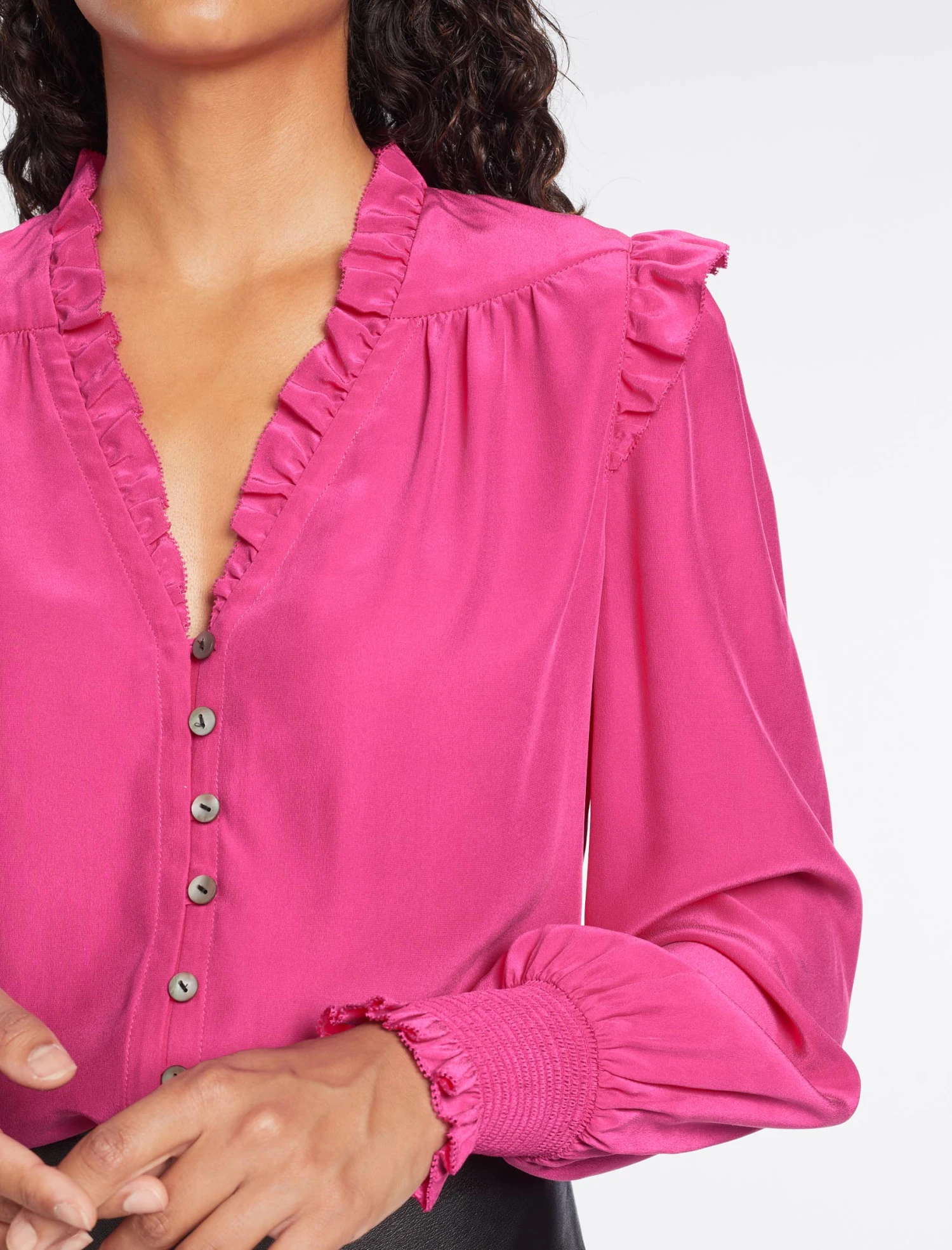 Stella Silk Shirt - Hot Pink 4 Stella Silk Shirt - Hot Pink - Image 2