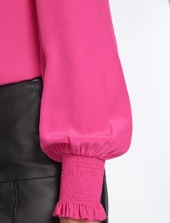 Stella Silk Shirt - Hot Pink 15 Stella Silk Shirt - Hot Pink -Cefinn Clothing Store AU23 S46 STELLA HOTPINK LS 146