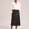 Tiana Leather Midi Skirt - Black 1 Tiana Leather Midi Skirt - Black -Cefinn Clothing Store AU23 SK119 TIANA BLACK LS 41774
