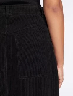 Shona Corduroy A Line Midi Skirt - Black -Cefinn Clothing Store AU23 SK165 SHONA BLACK LS 315