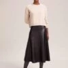 Sierra Leather A Line Maxi Skirt - Black -Cefinn Clothing Store AU23 SK166 SIERRA BLACK LS 41984