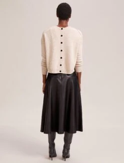 Sierra Leather A Line Maxi Skirt - Black -Cefinn Clothing Store AU23 SK166 SIERRA BLACK LS 42011