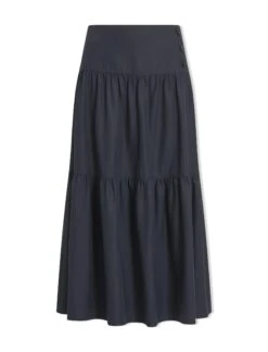 Sylvia Cotton Twill Maxi Skirt - Navy -Cefinn Clothing Store AU23 SK170 SYLVIA NAVY CO 64ffb71c cbf3 48a9 937e 0c322d4bb697