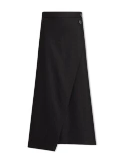 Layla Wool Maxi Wrap Skirt - Black 17 Layla Wool Maxi Wrap Skirt - Black -Cefinn Clothing Store AU23 SK178 LAYLA BLACK CO