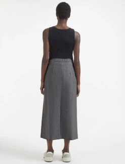 Layla Wool Maxi Wrap Skirt - Mid Grey -Cefinn Clothing Store AU23 SK178 LAYLA MIDGREY LS 739