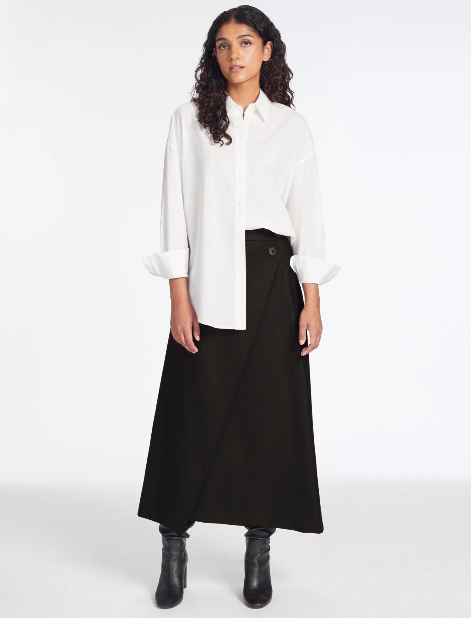 Layla Wool Maxi Wrap Skirt - Black 4 Layla Wool Maxi Wrap Skirt - Black - Image 2